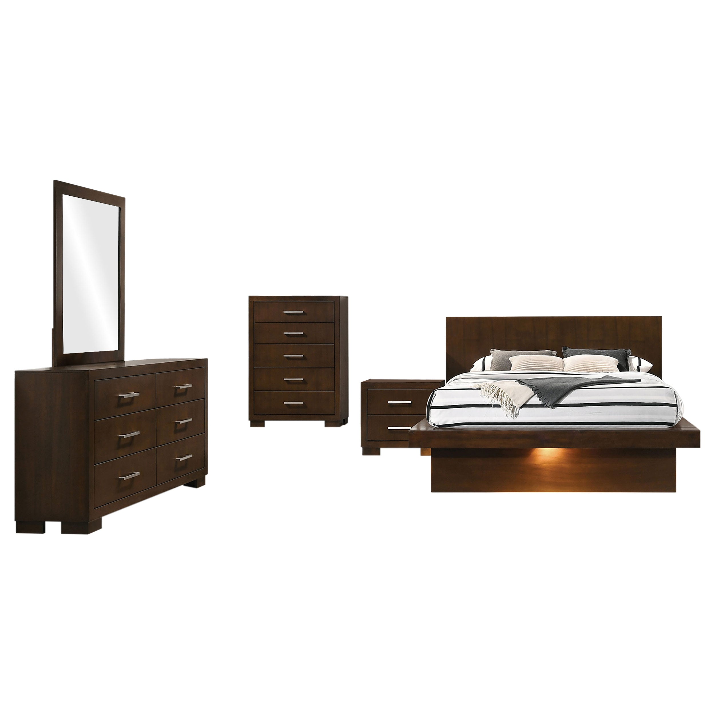 Jessica California King Bedroom Set Cappuccino