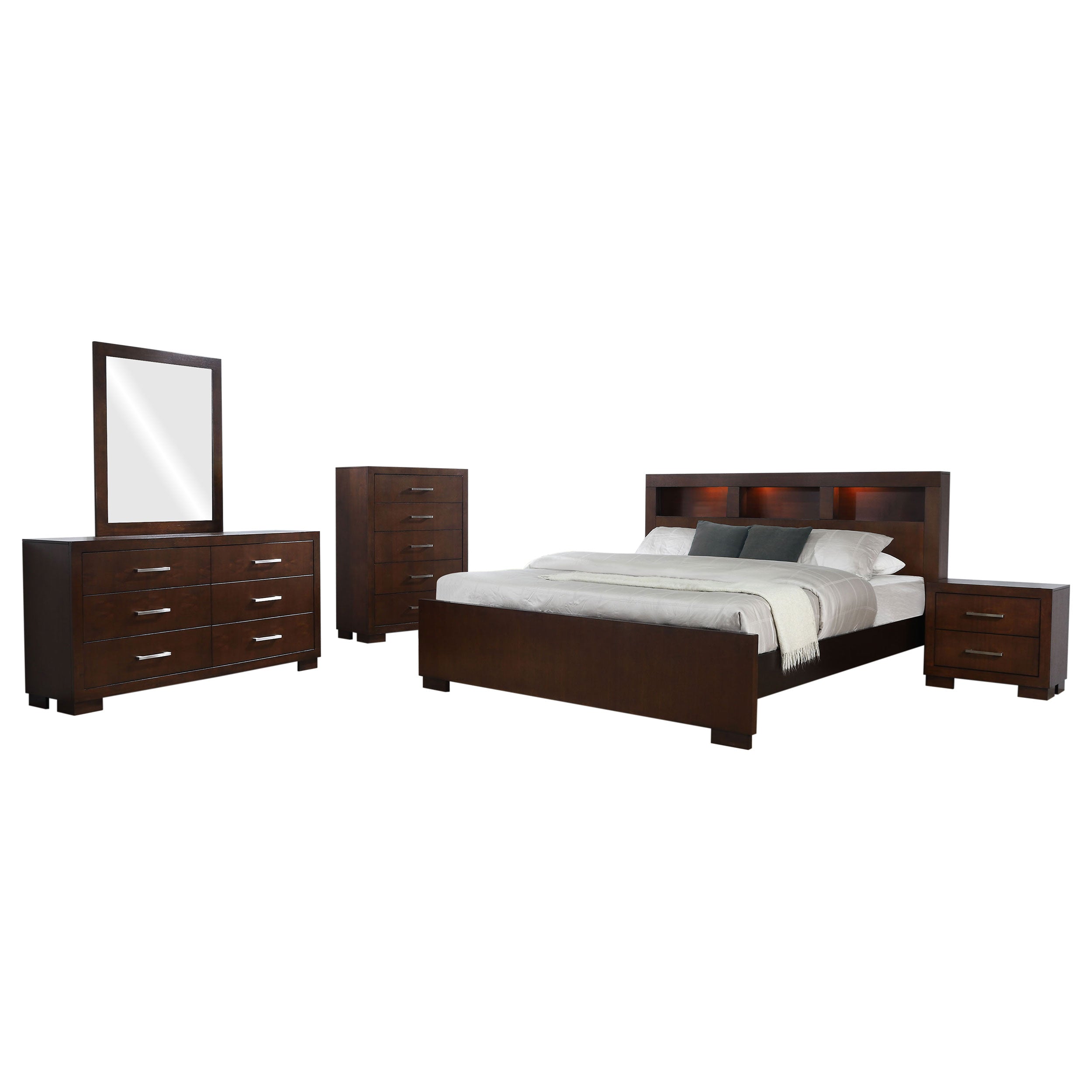 Jessica California King Bedroom Set Cappuccino
