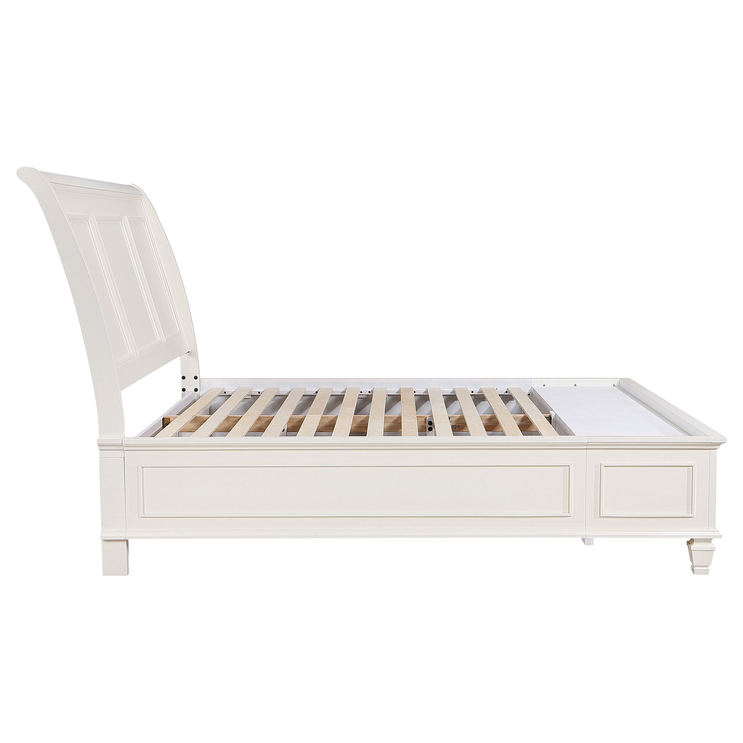 Sandy Beach 63-inch California King Panel Bed Cream White