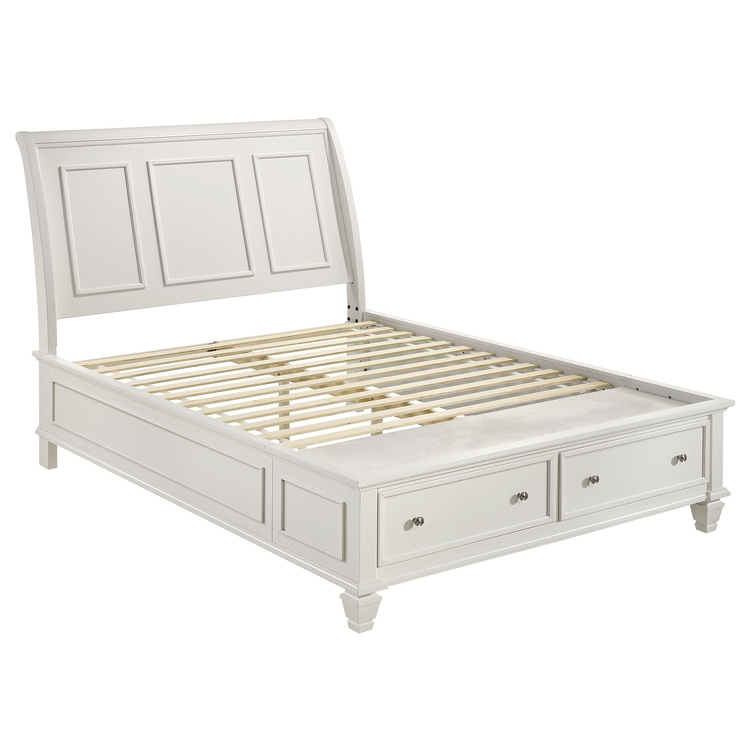 Sandy Beach 63-inch California King Panel Bed Cream White
