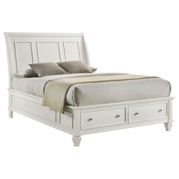 Sandy Beach 63-inch California King Panel Bed Cream White