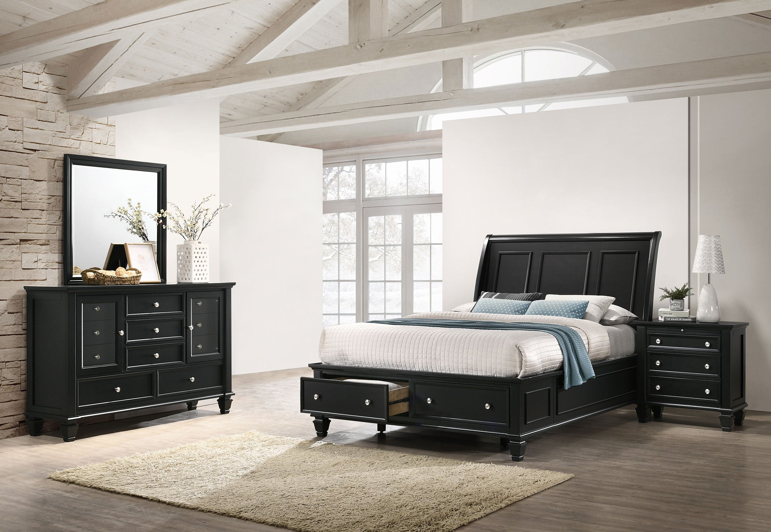 Sandy Beach California King Bedroom Set Black