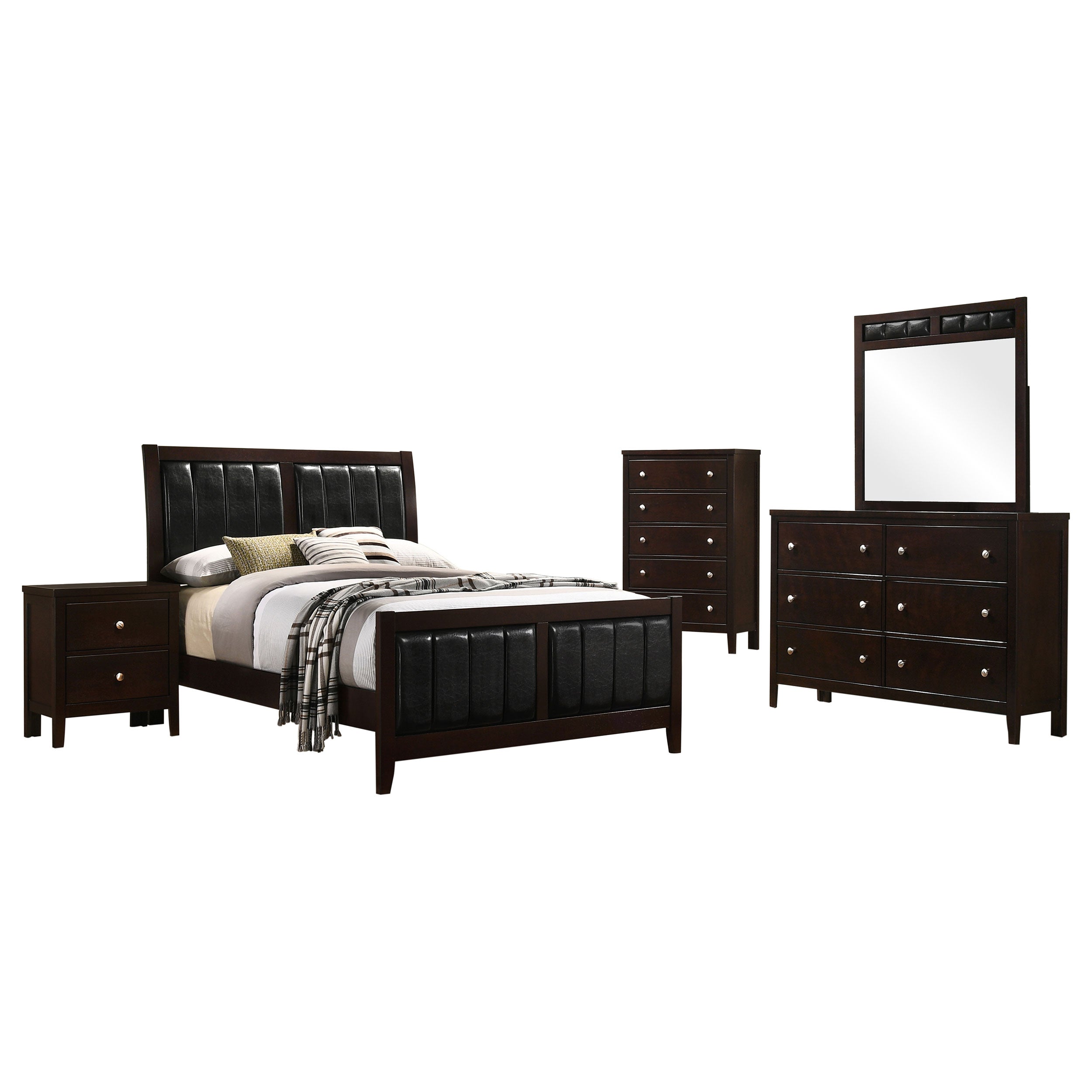 Carlton California King Bedroom Set Cappuccino