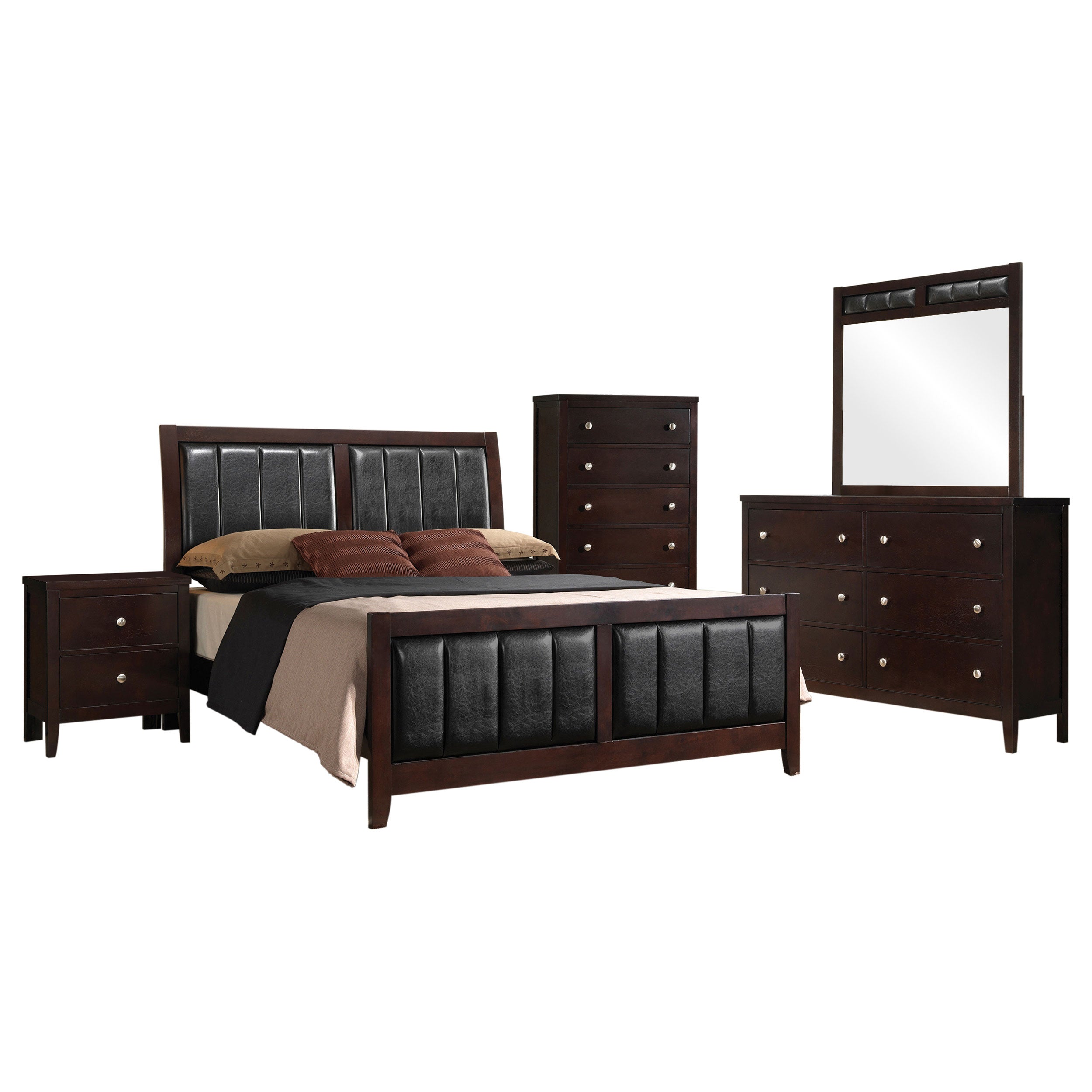 Carlton California King Bedroom Set Cappuccino