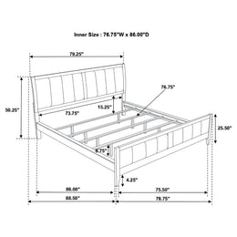 Carlton Wood California King Panel Bed Cappuccino