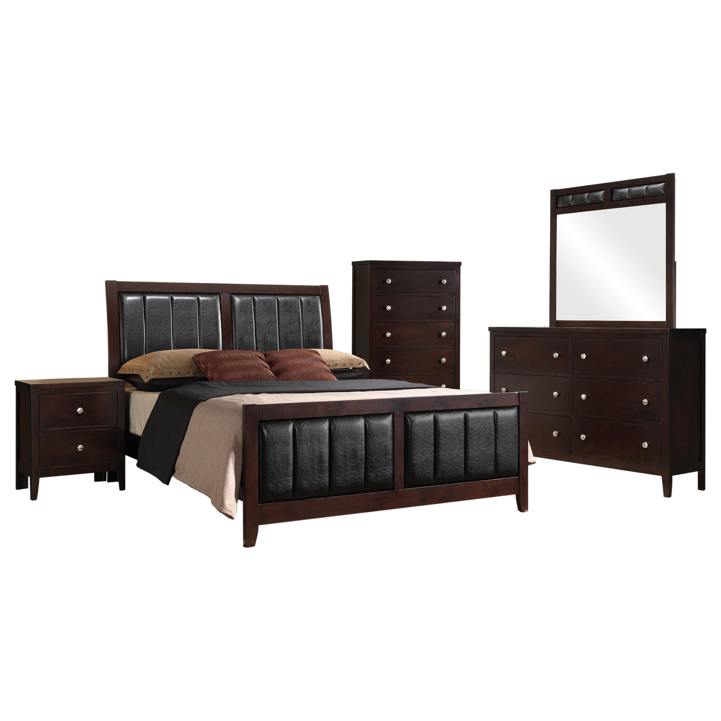 Carlton California King Bedroom Set Cappuccino