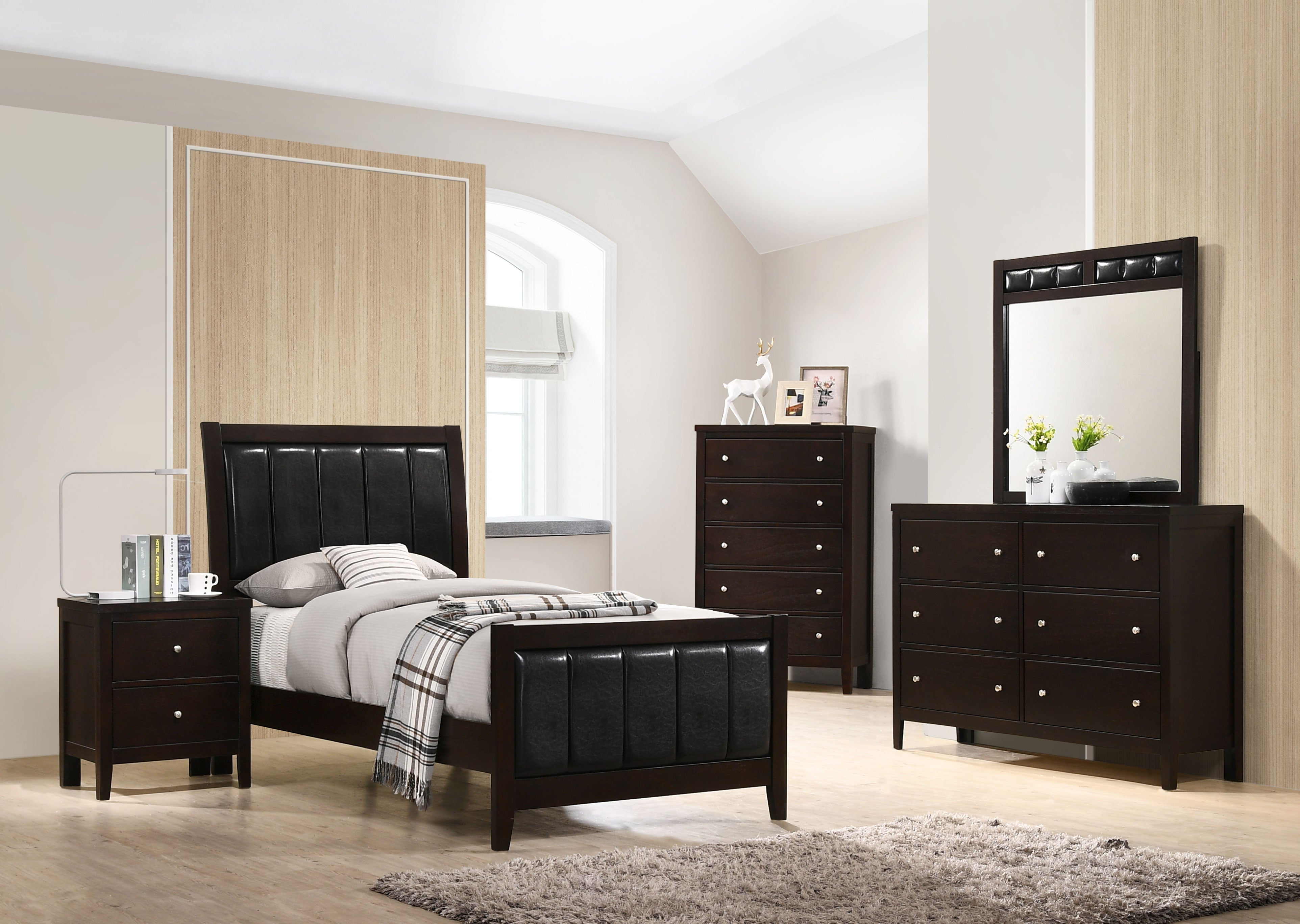 Carlton California King Bedroom Set Cappuccino