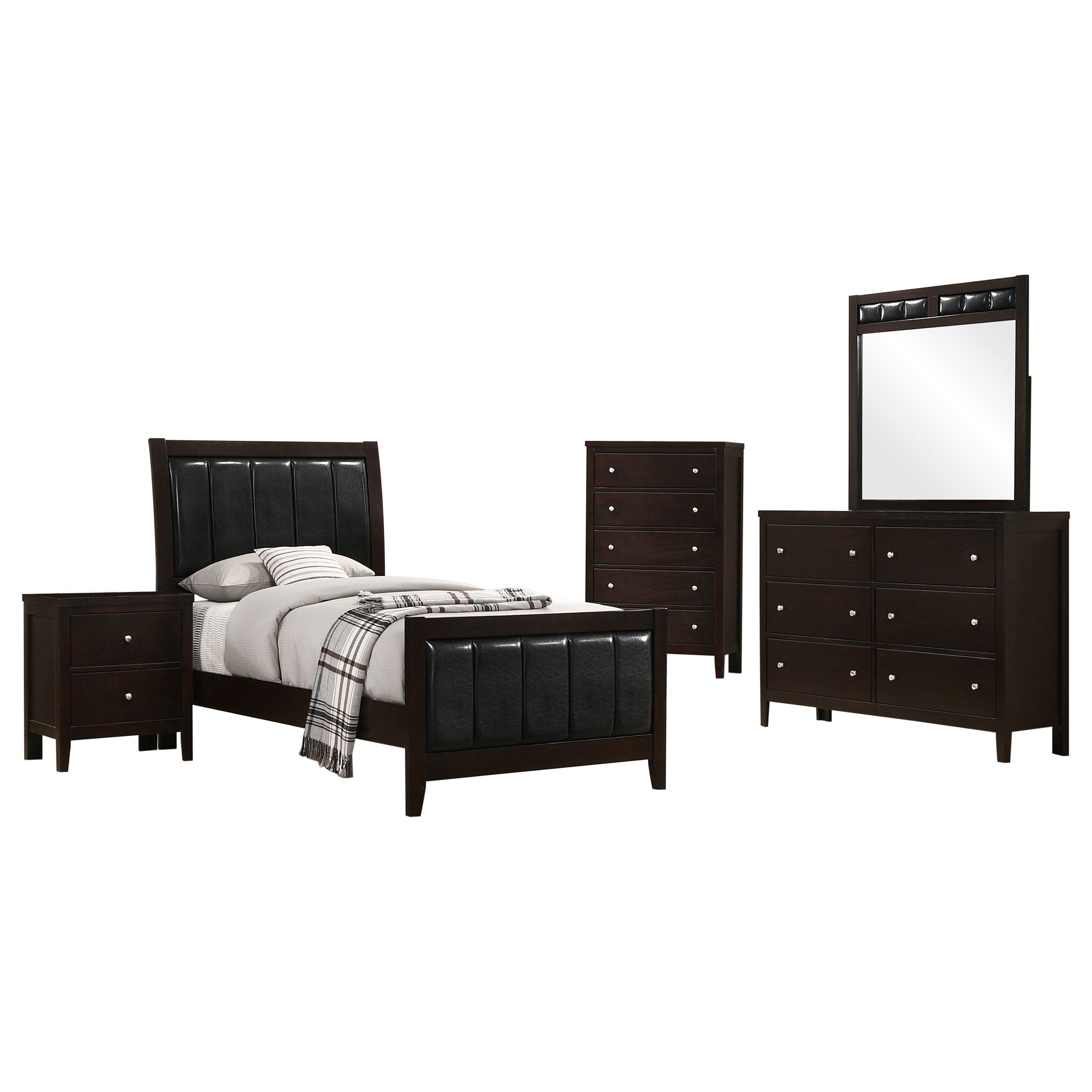 Carlton California King Bedroom Set Cappuccino