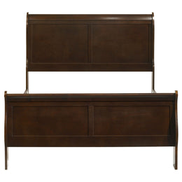 Louis Philippe 47-inch Sleigh Panel Bed White