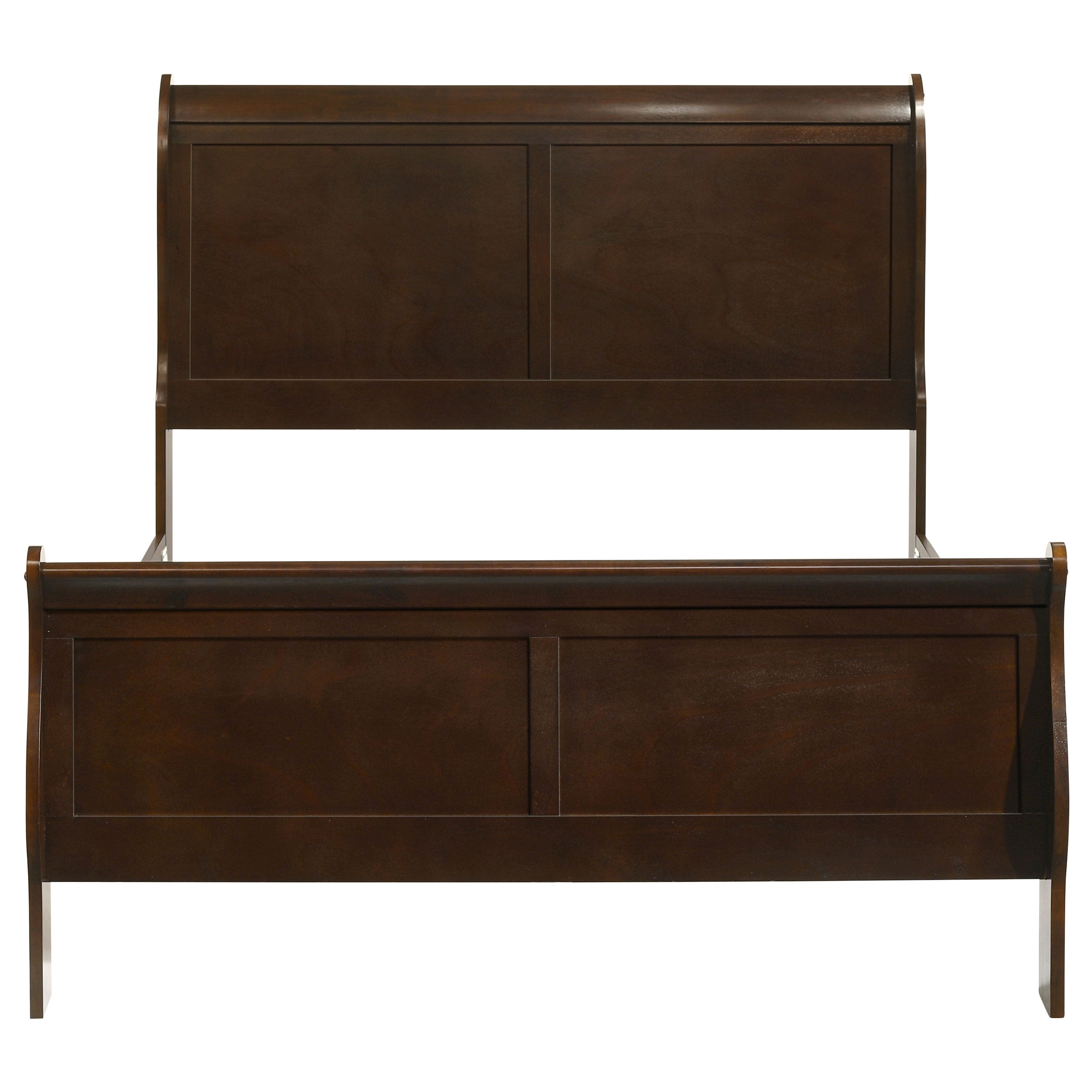 Louis Philippe 47-inch Sleigh Panel Bed White