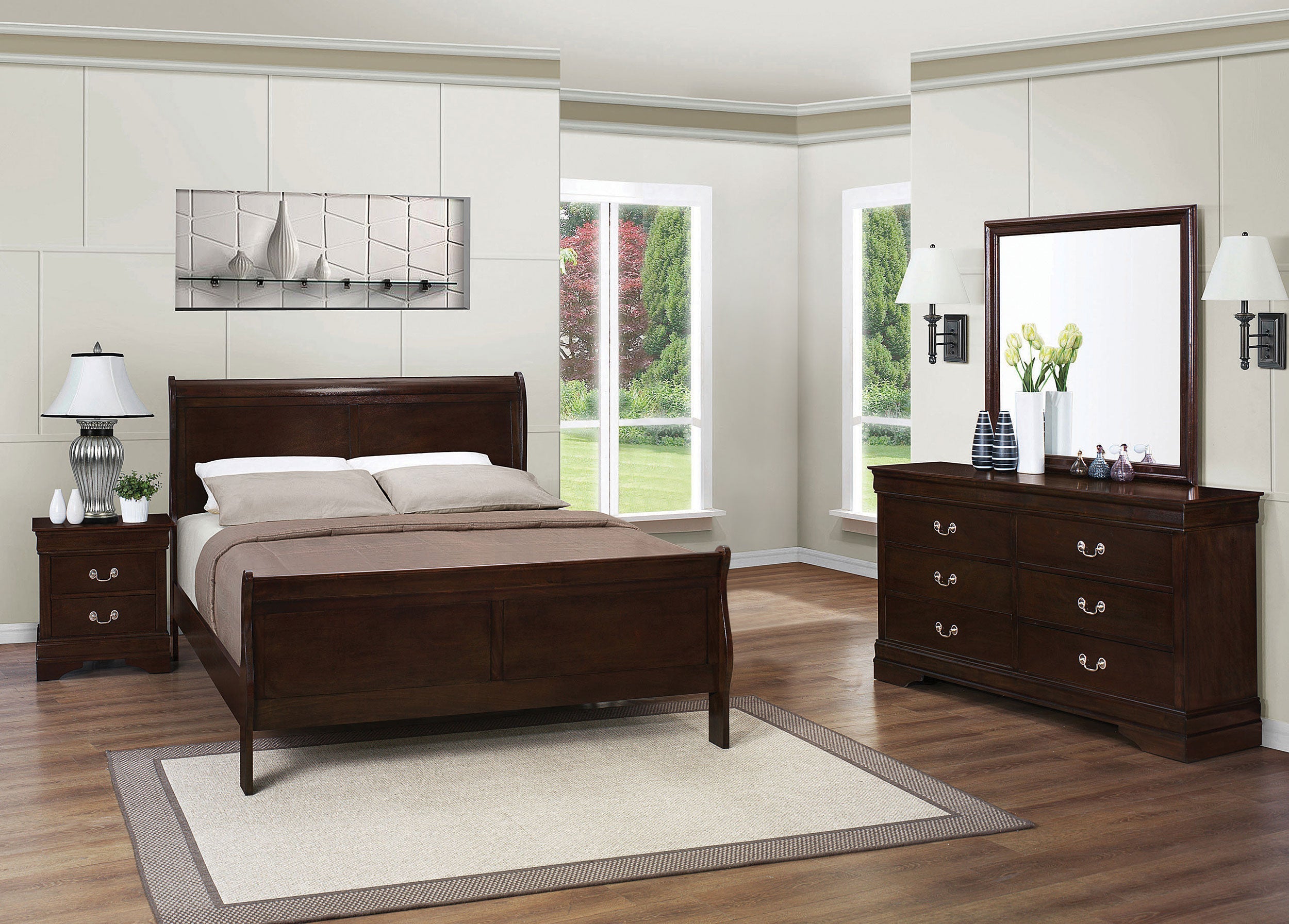 Louis Philippe Bedroom Set Cappuccino