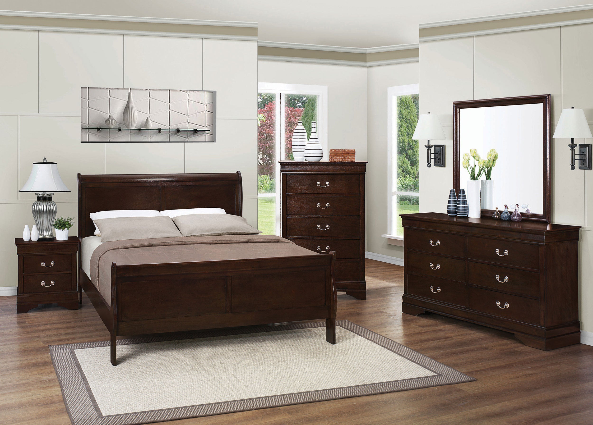 Louis Philippe Bedroom Set Cappuccino