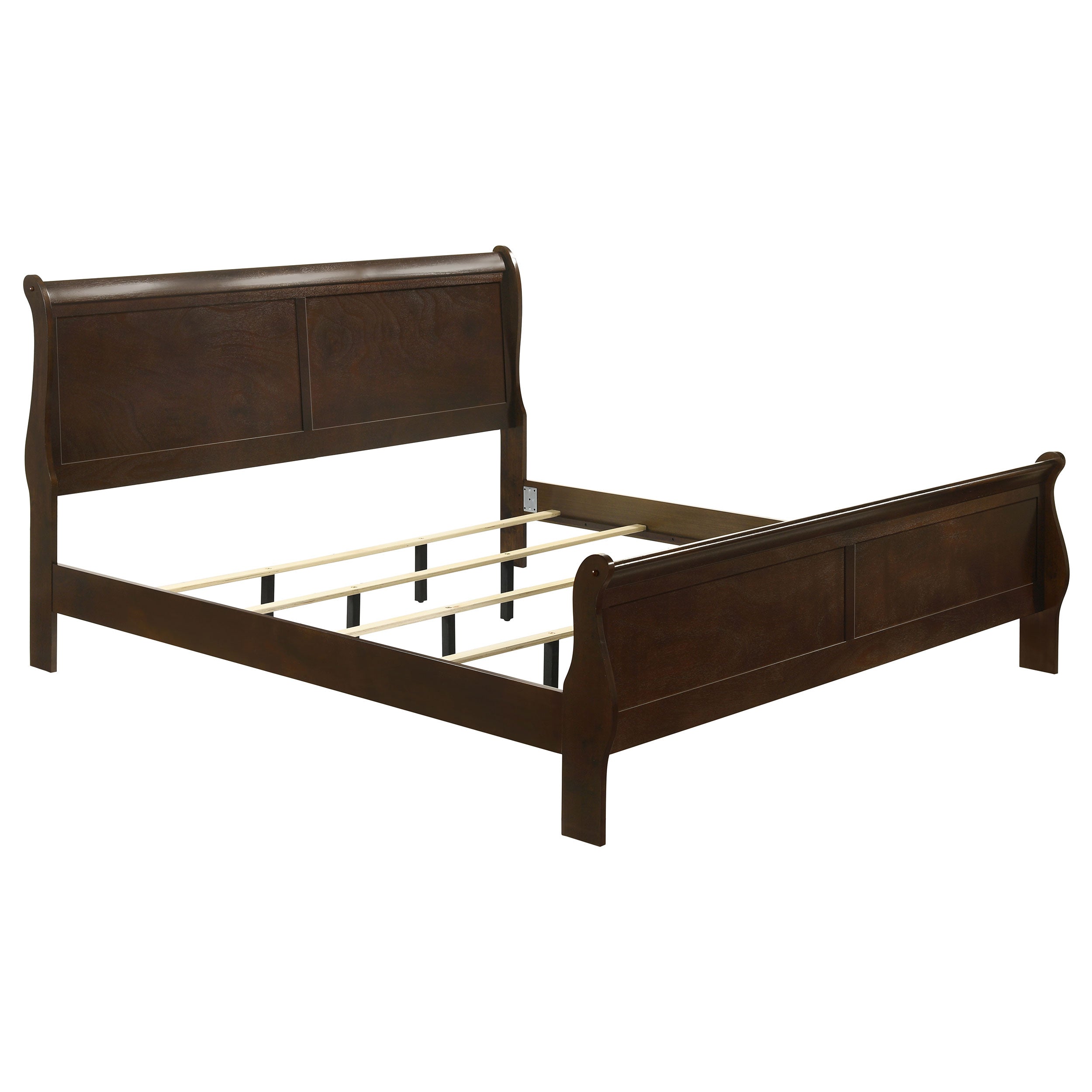 Louis Philippe 47-inch Sleigh Panel Bed White