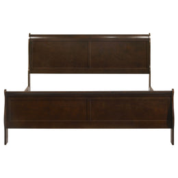 Louis Philippe 47-inch Sleigh Panel Bed White