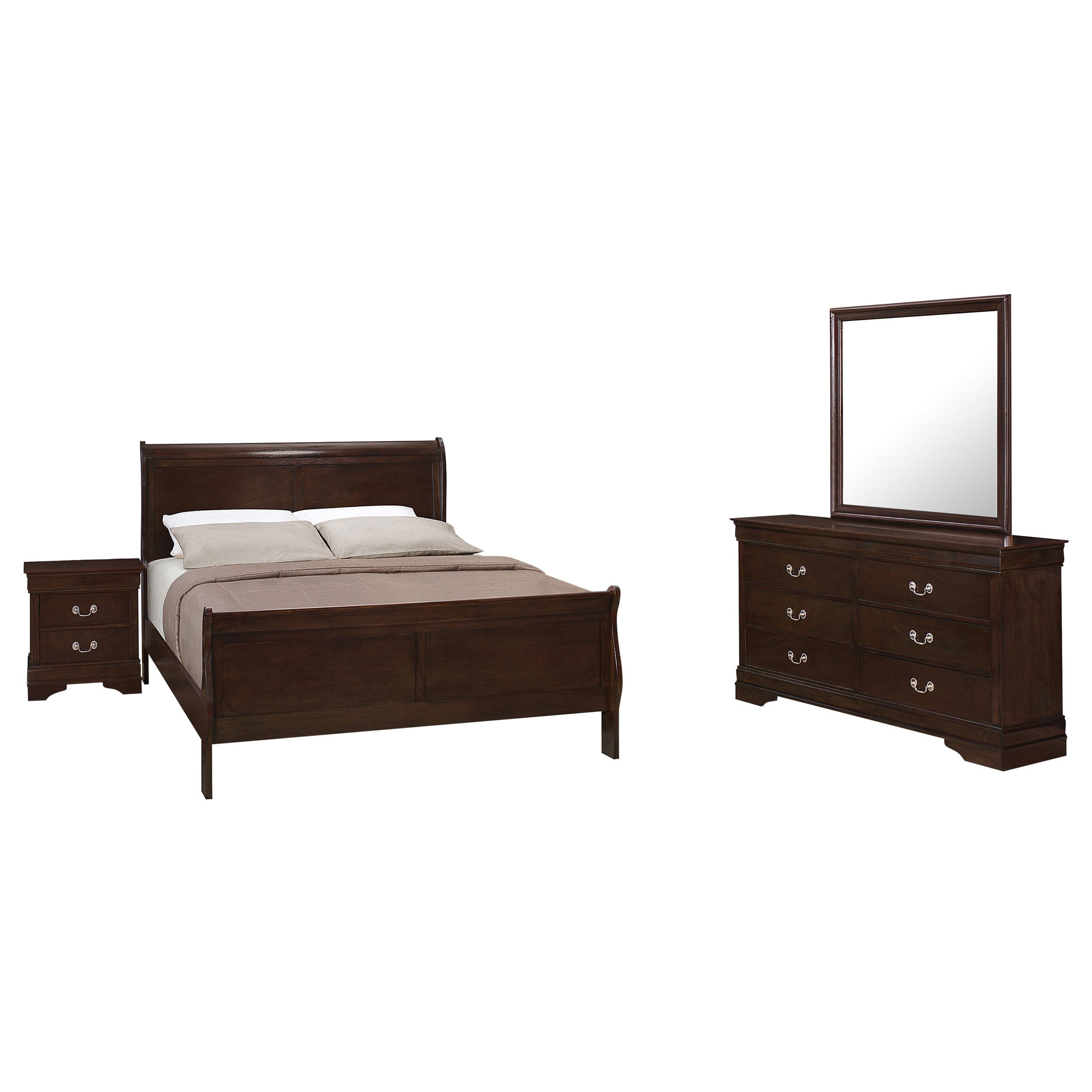 Louis Philippe Bedroom Set Cappuccino