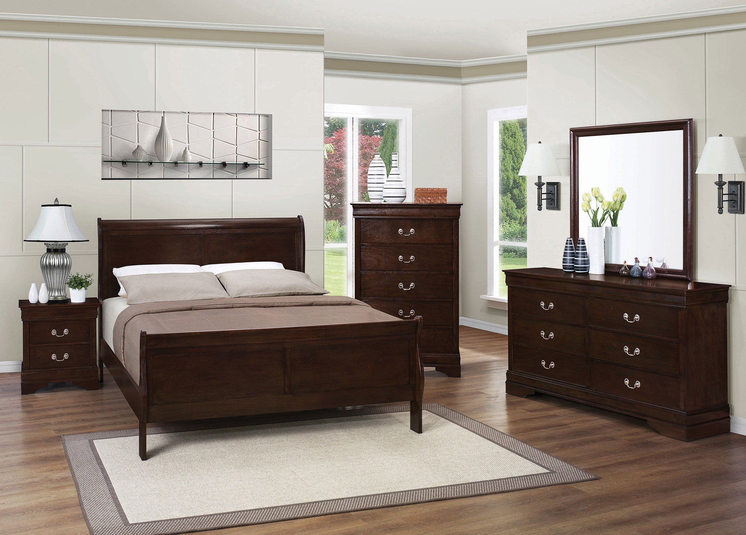 Louis Philippe Bedroom Set Cappuccino