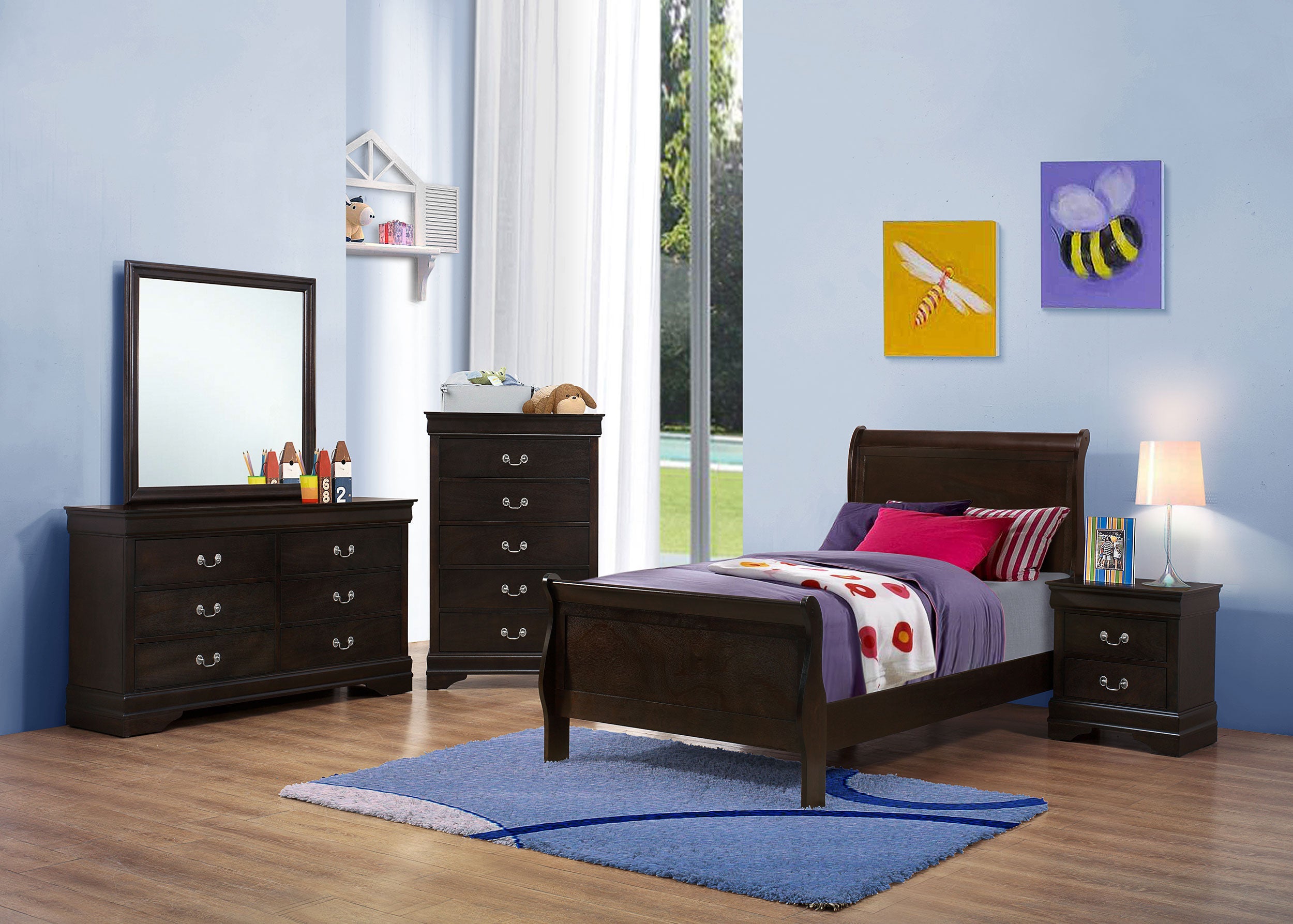 Louis Philippe Bedroom Set Cappuccino