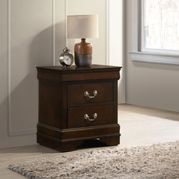 Louis Philippe 2-drawer Nightstand Bedside Table White