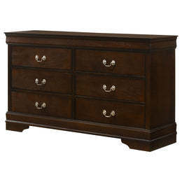 Louis Philippe 6-drawer Dresser and Mirror White