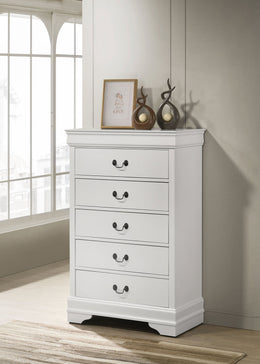 Louis Philippe 5-drawer Bedroom Chest Cappuccino