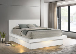 Jessica California King LED Storage Bookcase Bed Cappuccino