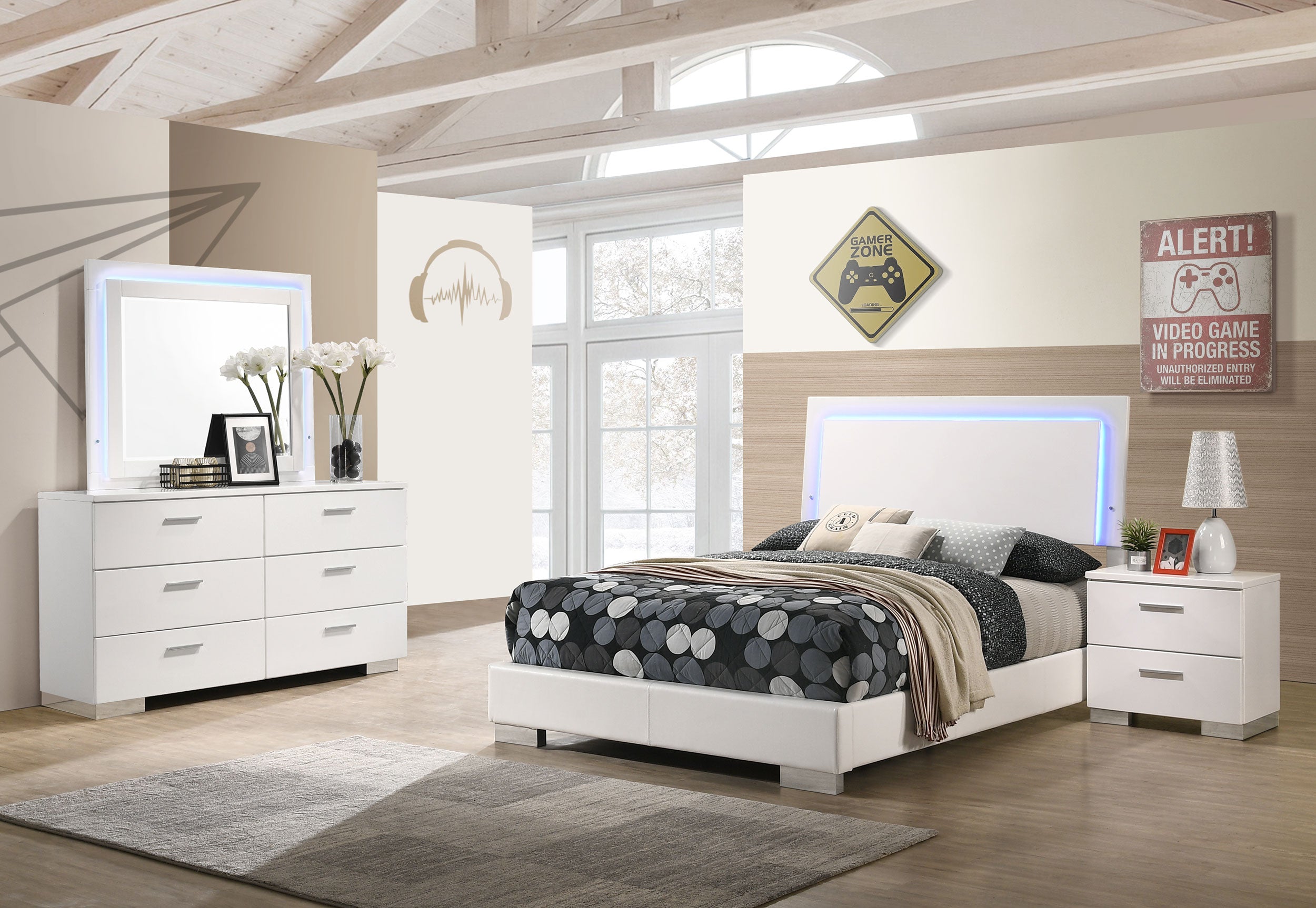 Felicity Bedroom Set White High Gloss