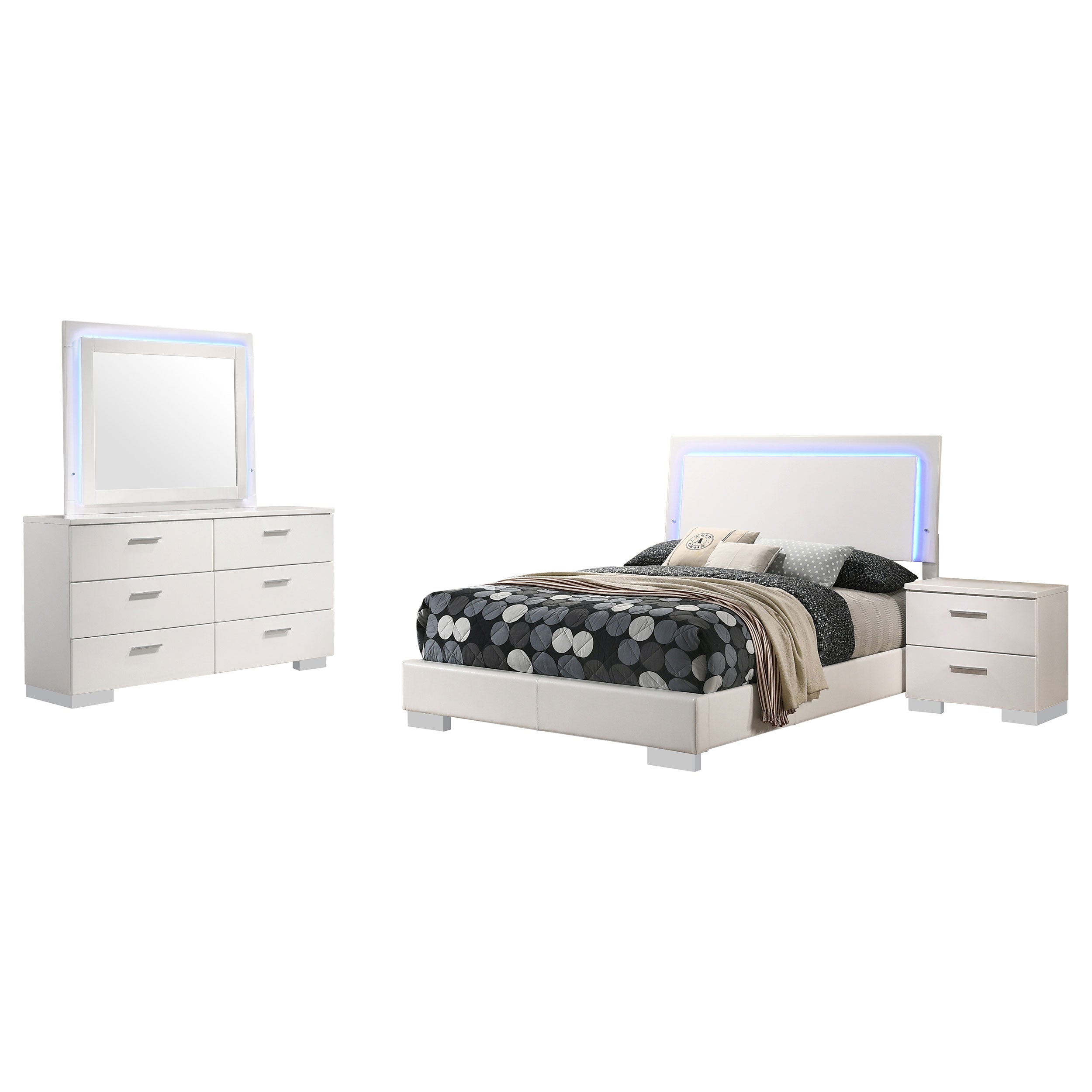 Felicity Bedroom Set White High Gloss