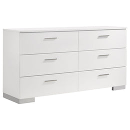 Felicity California King Bedroom Set White Gloss