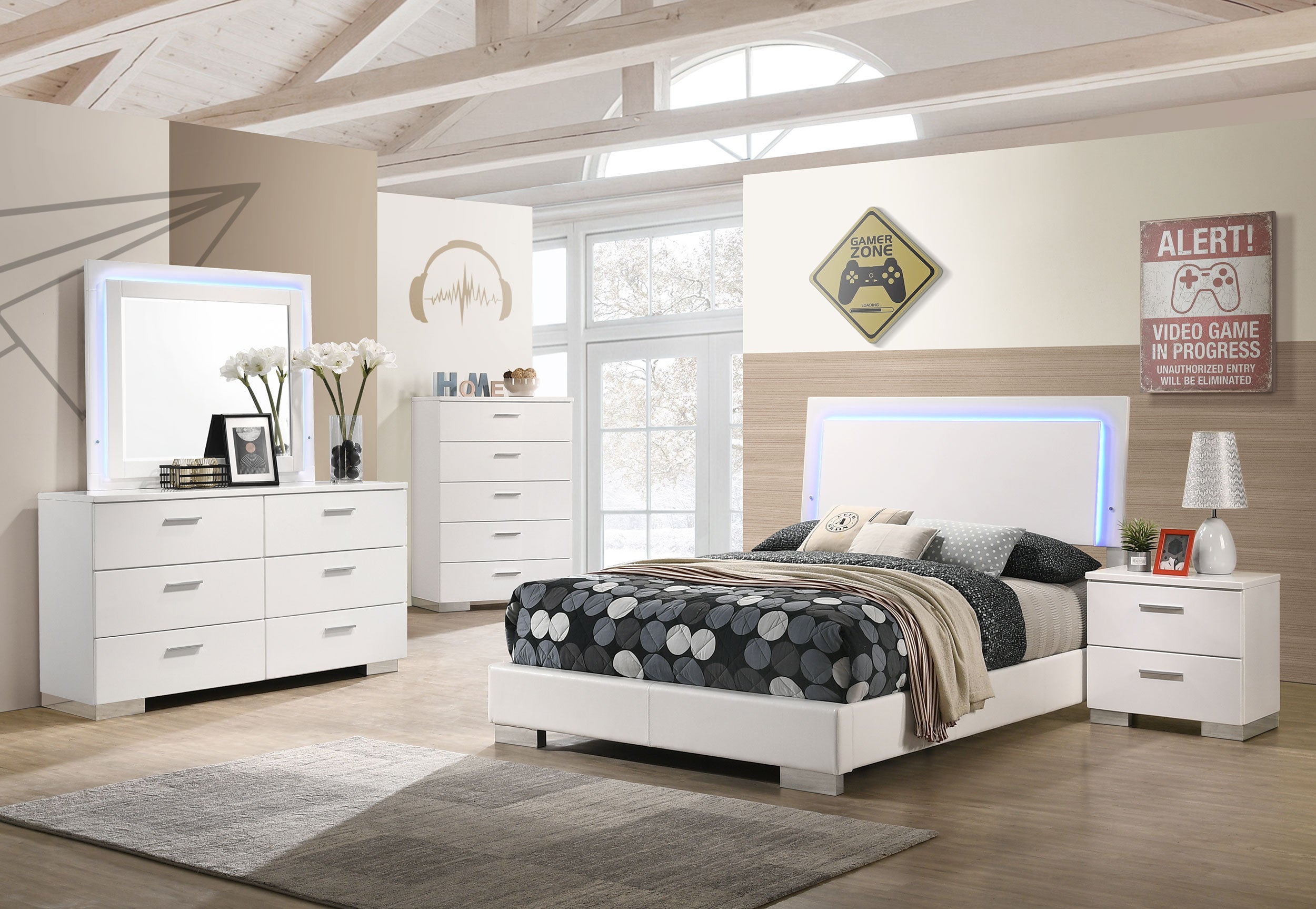 Felicity Bedroom Set White High Gloss