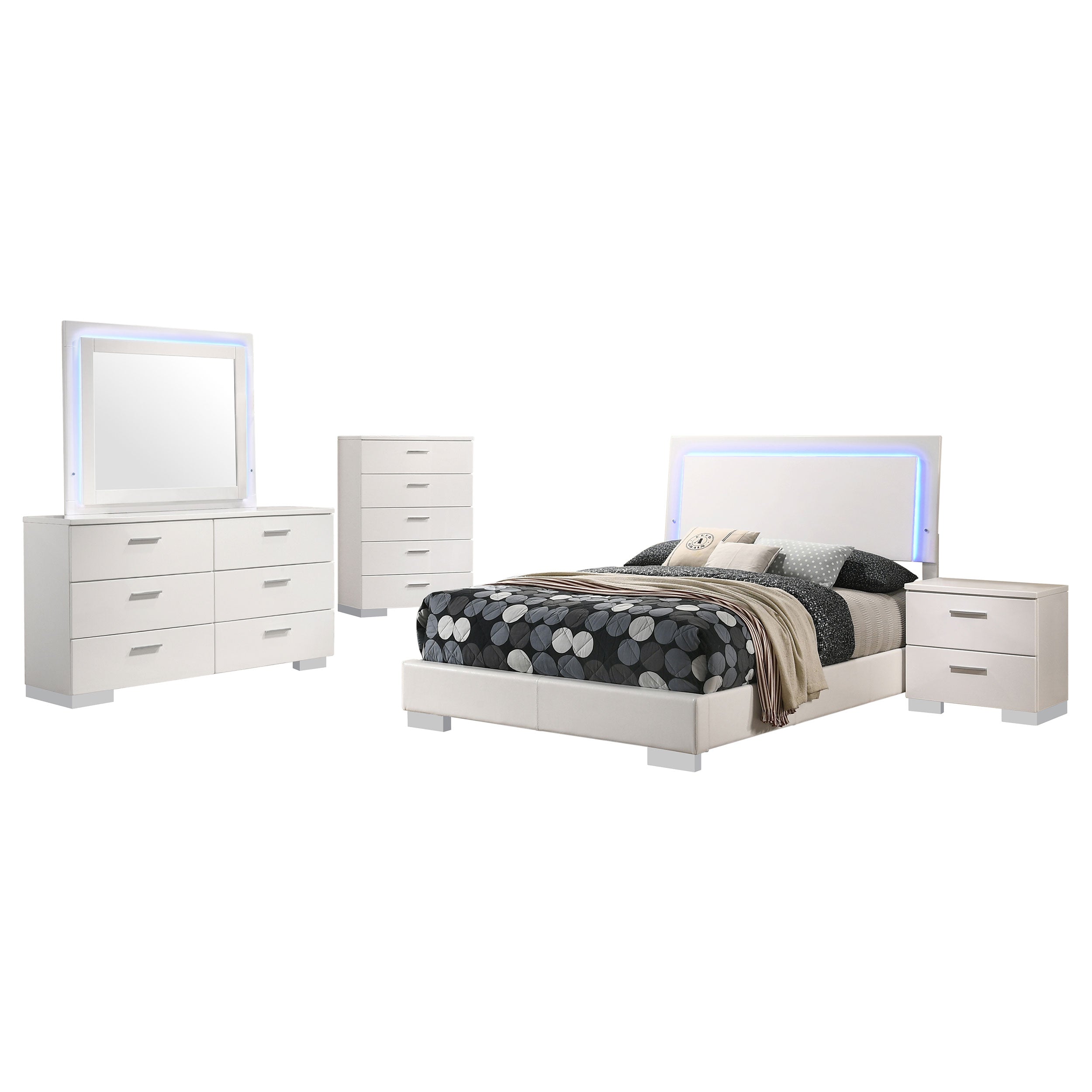 Felicity Bedroom Set White High Gloss