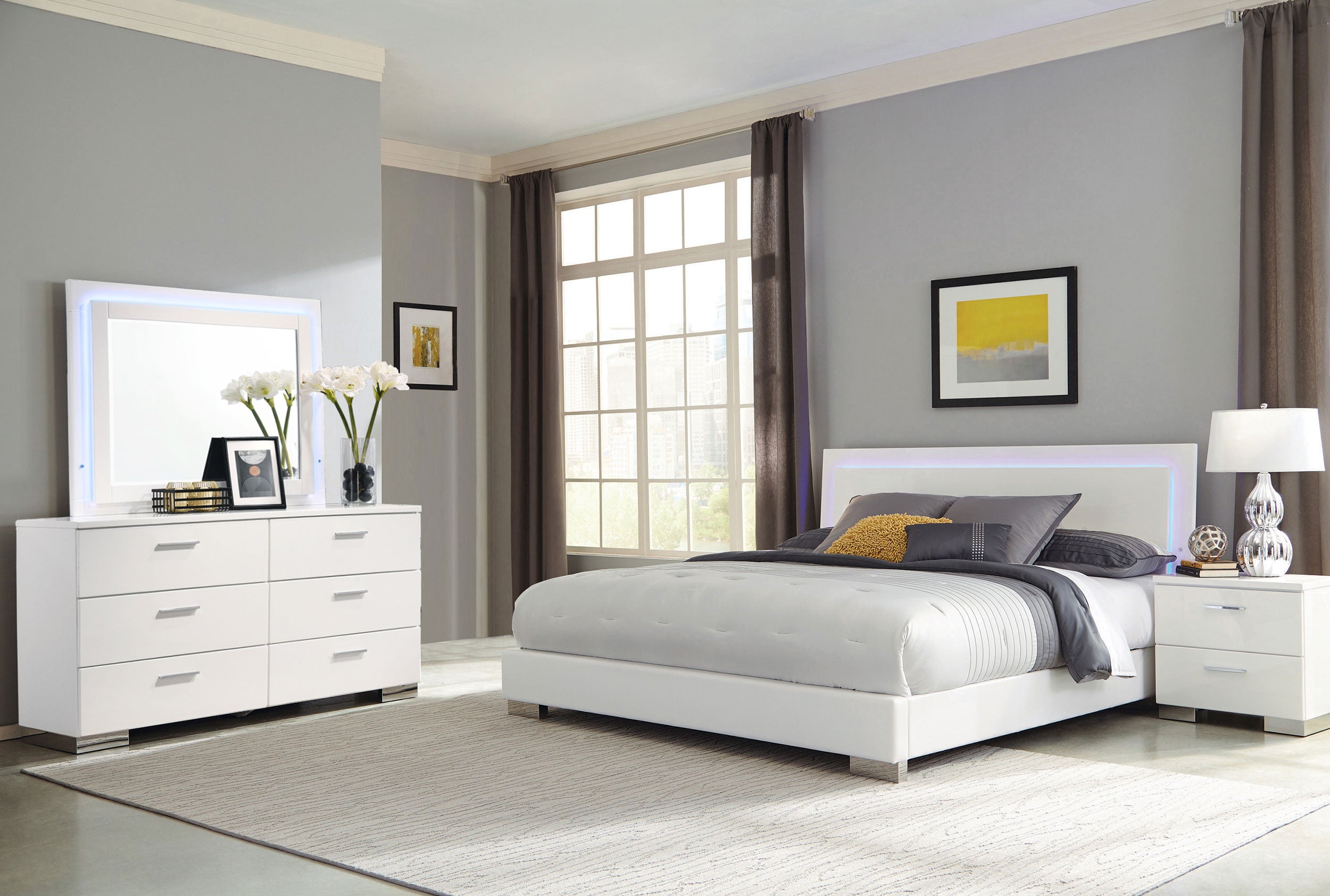Felicity Bedroom Set White High Gloss