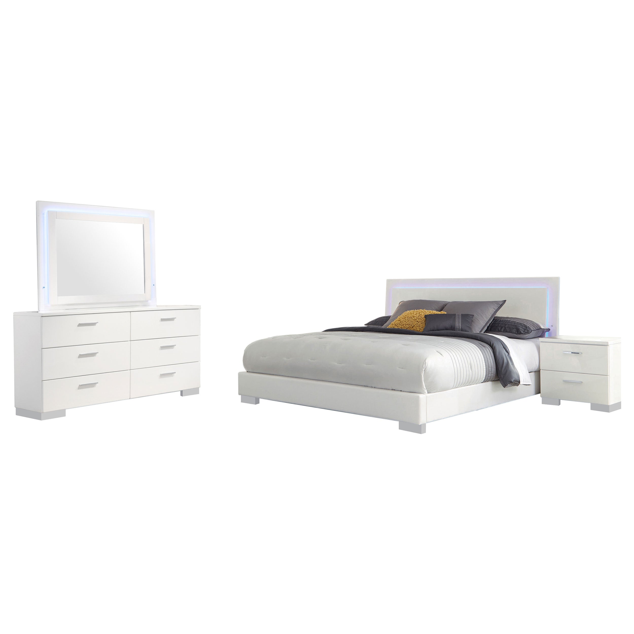 Felicity Bedroom Set White High Gloss