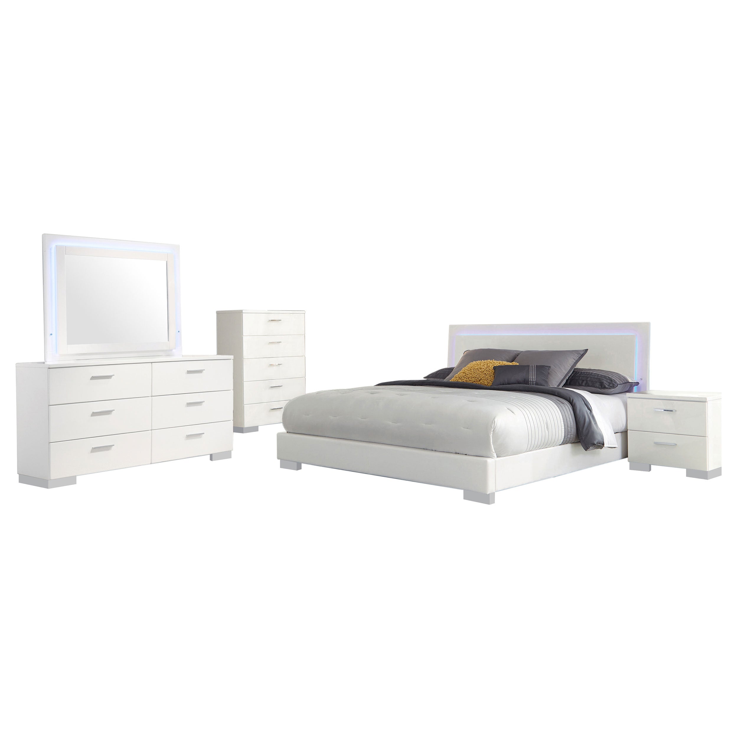 Felicity Bedroom Set White High Gloss