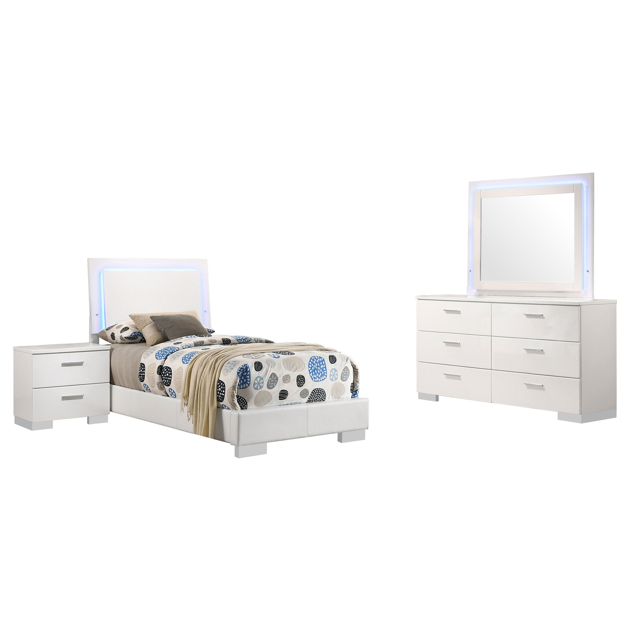 Felicity Bedroom Set White High Gloss