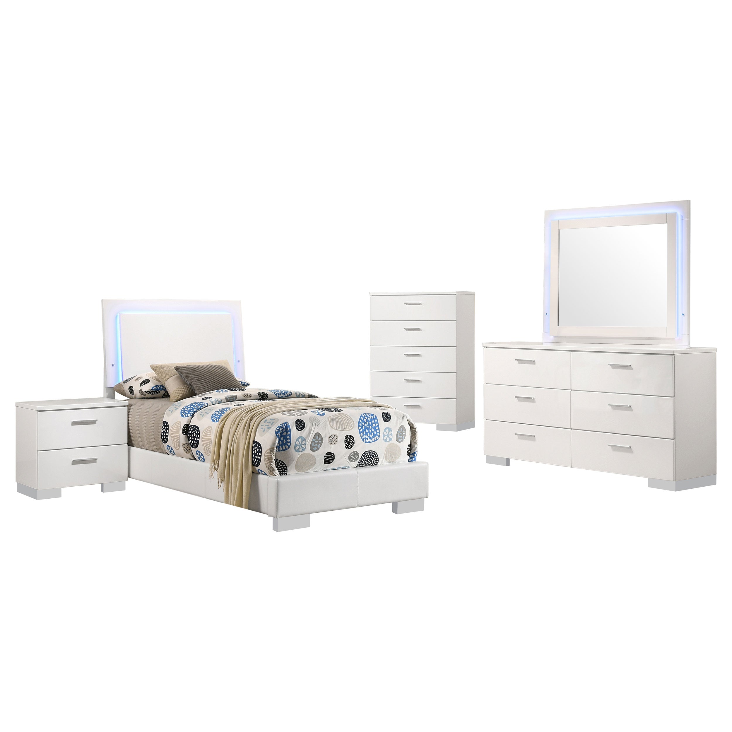 Felicity Bedroom Set White High Gloss