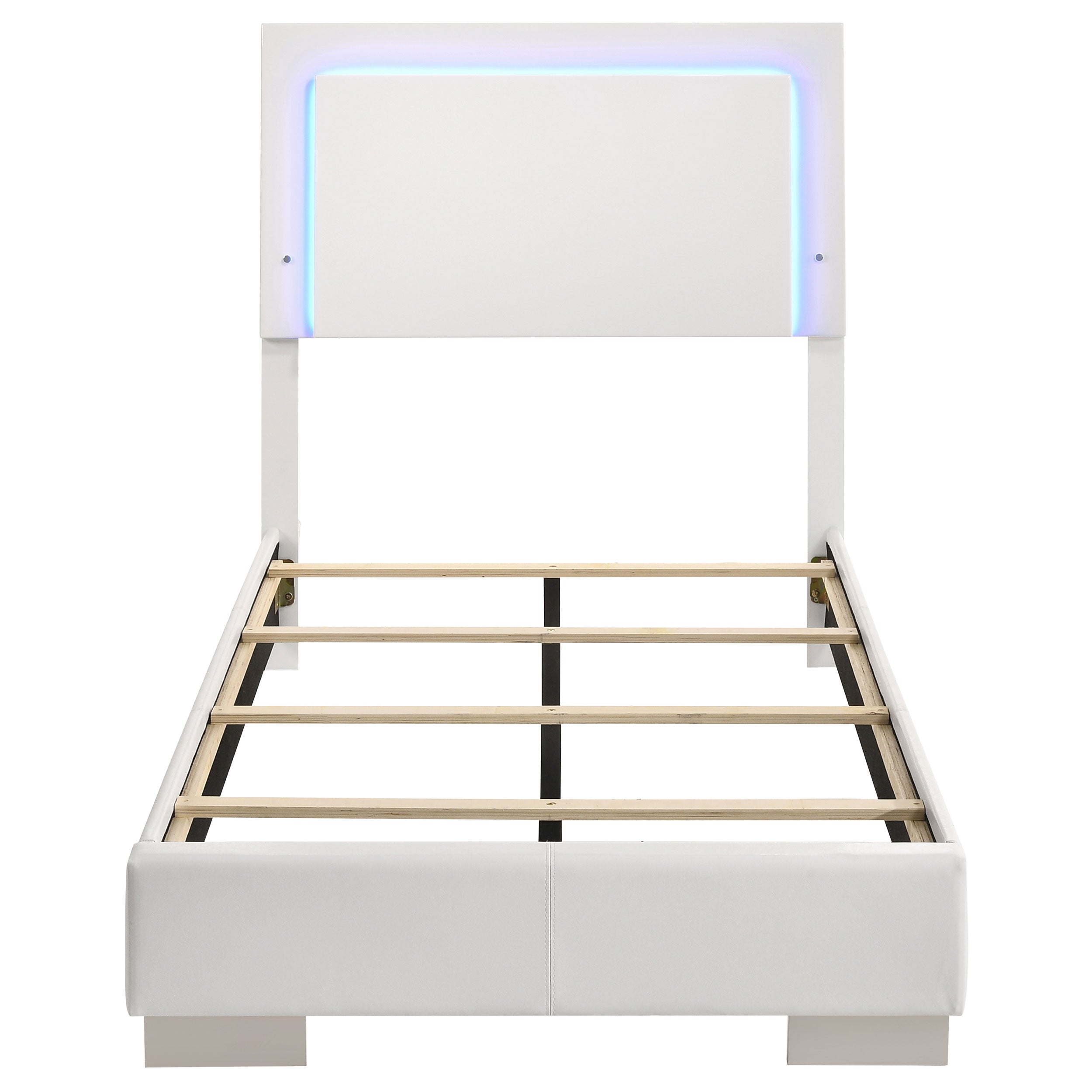 Felicity Wood Panel Bed White High Gloss