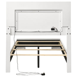 Felicity Wood Panel Bed White High Gloss