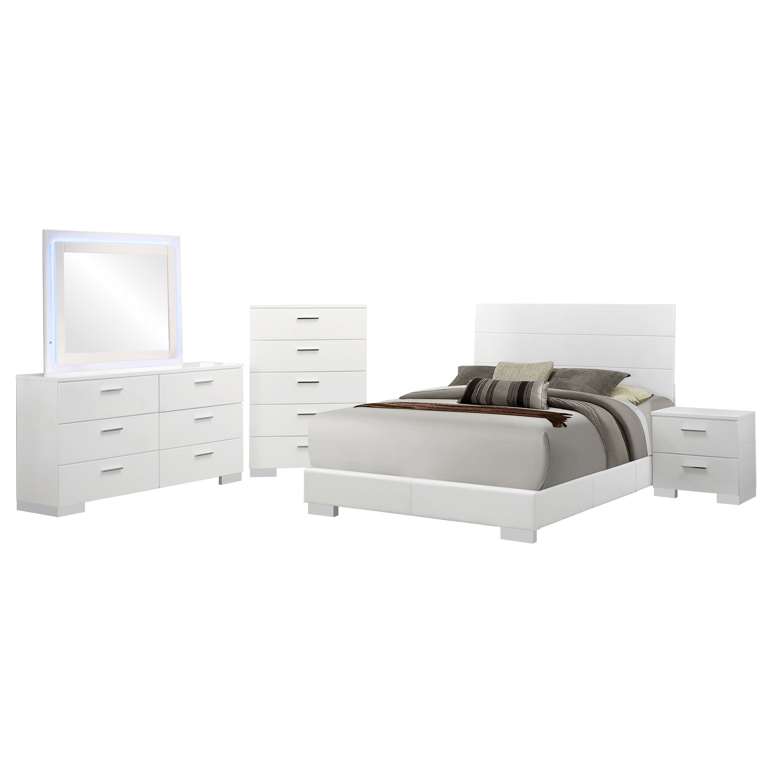 Felicity Bedroom Set White High Gloss