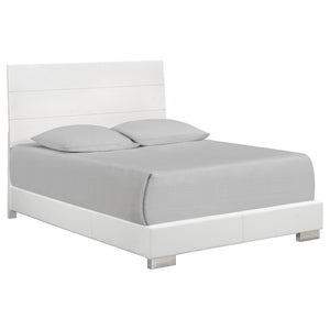 Felicity Wood Panel Bed White High Gloss