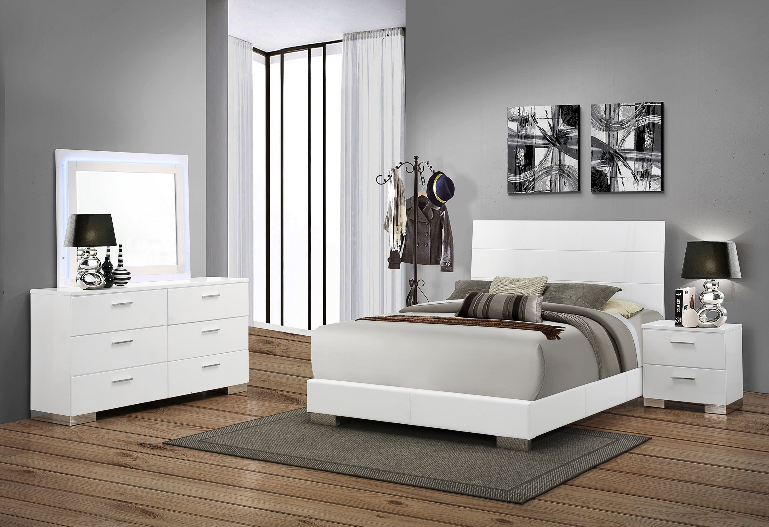 Felicity Bedroom Set White High Gloss