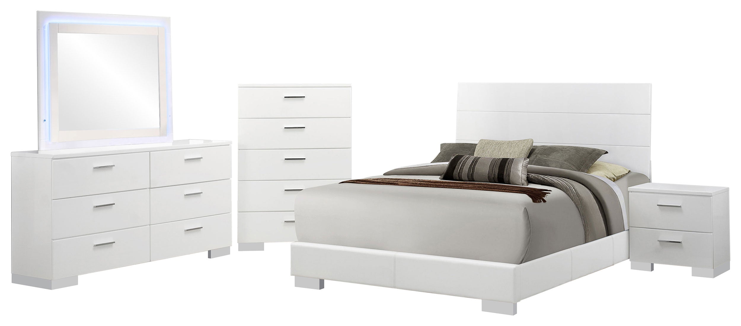 Felicity Bedroom Set White High Gloss
