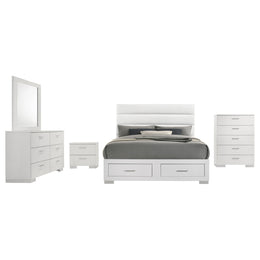 Felicity California King Bedroom Set White Gloss
