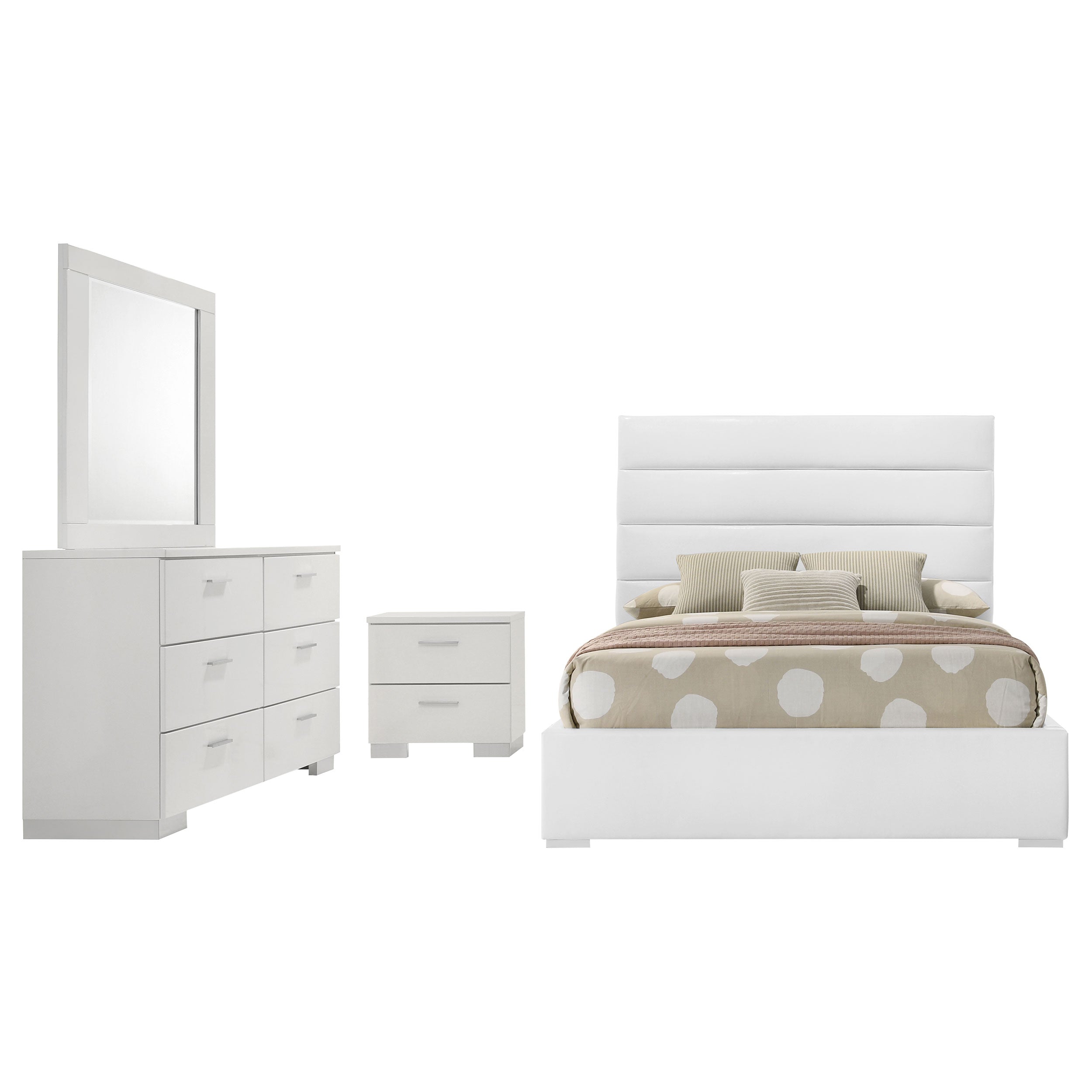 Felicity California King Bedroom Set White Gloss