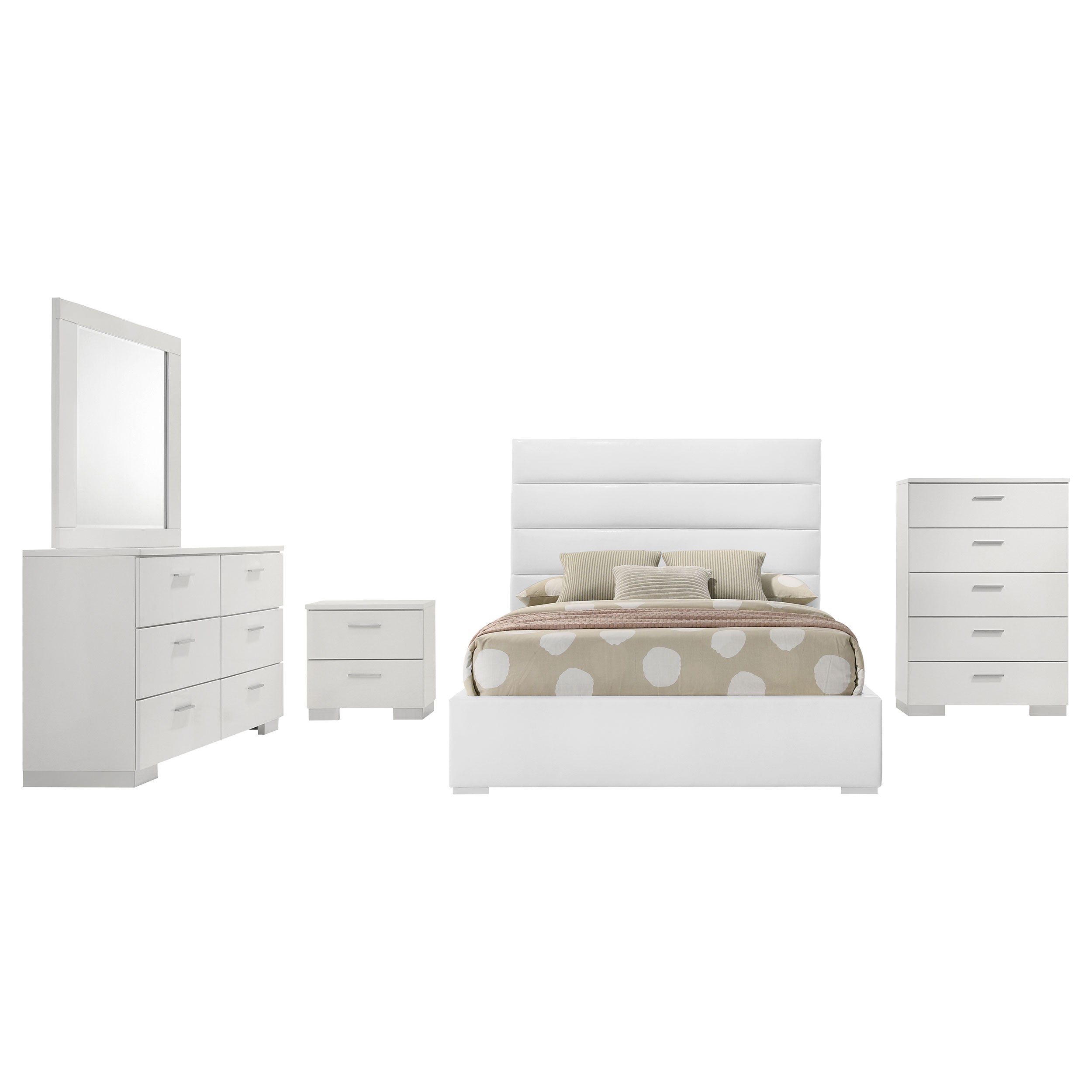 Felicity California King Bedroom Set White Gloss