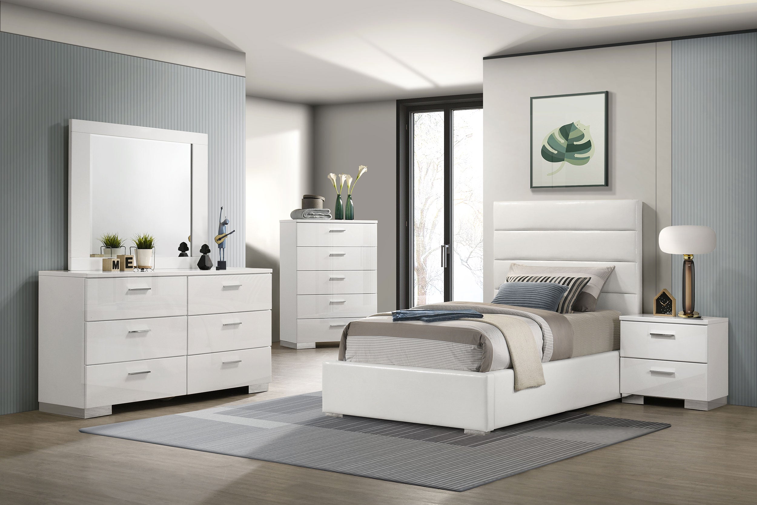 Felicity Bedroom Set White High Gloss