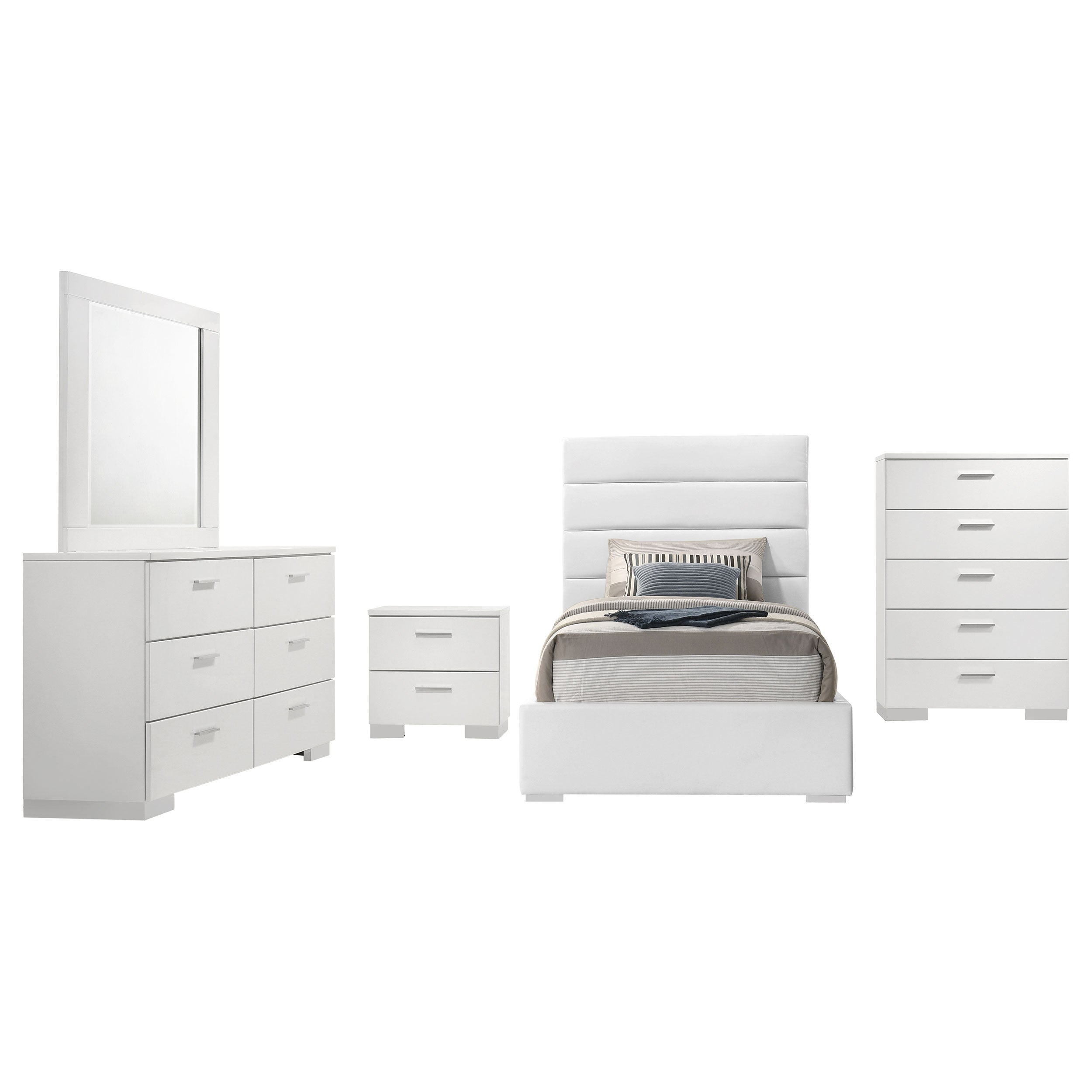 Felicity Bedroom Set White High Gloss