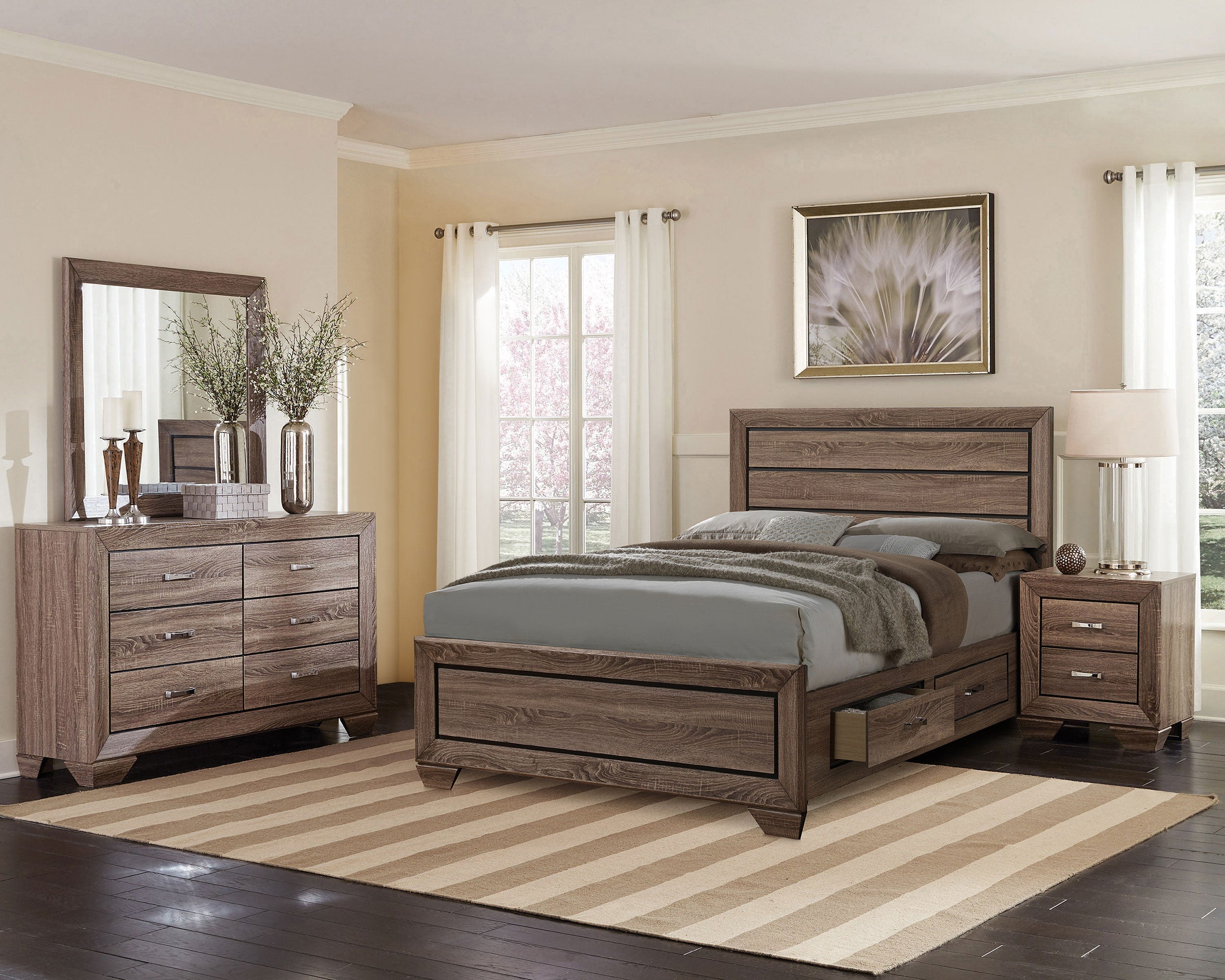 Kauffman California King Bedroom Set Dark Cocoa