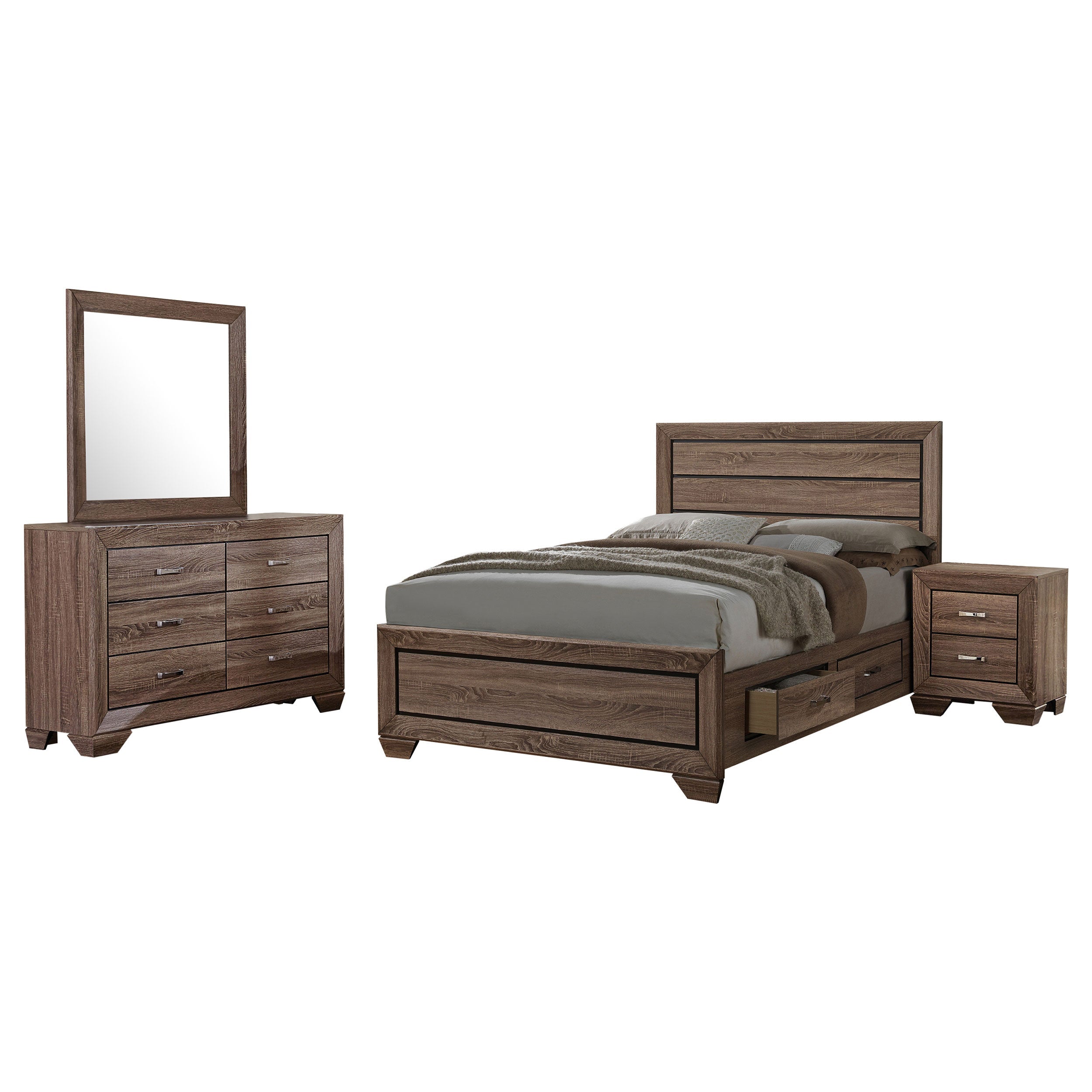Kauffman California King Bedroom Set Dark Cocoa
