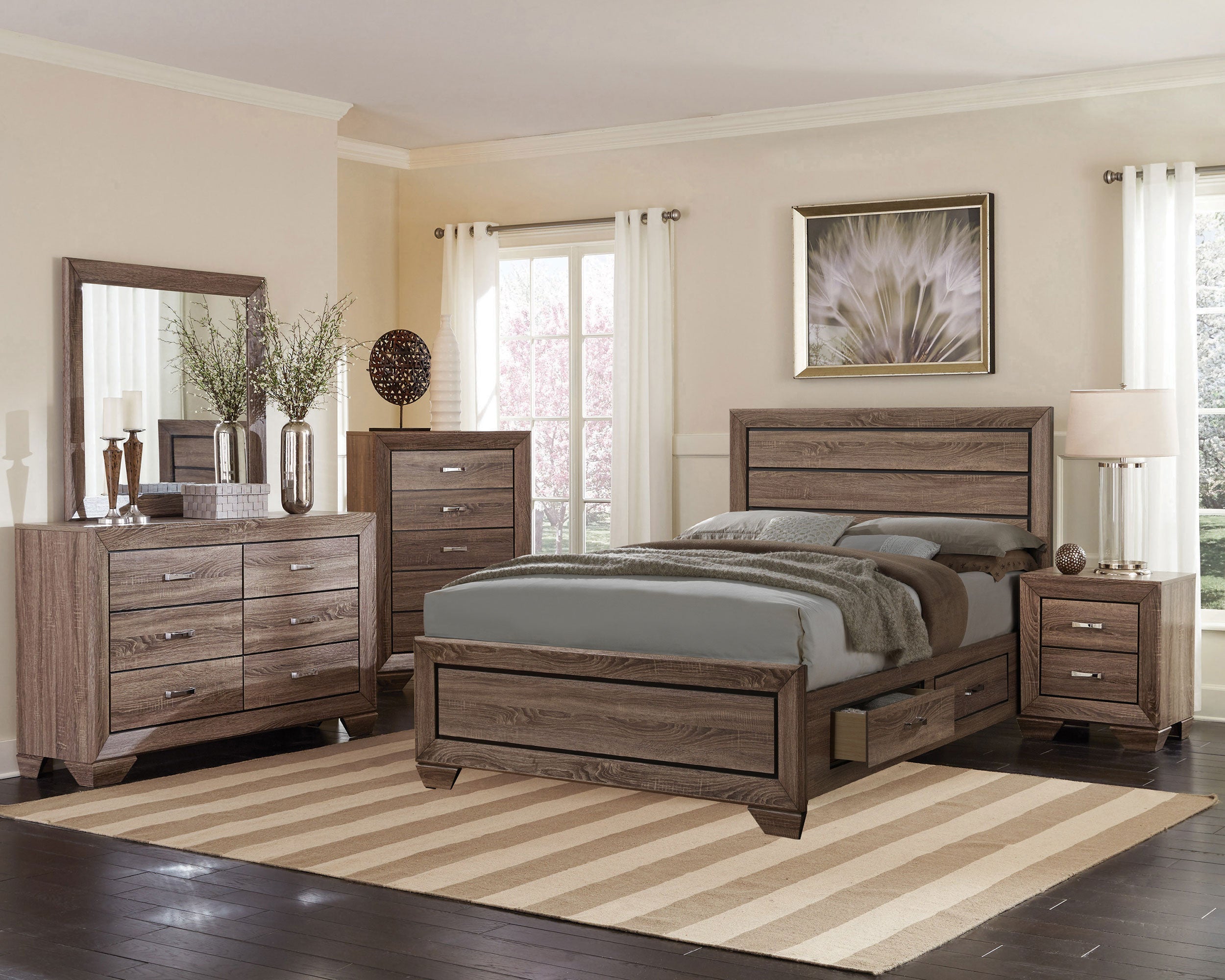 Kauffman California King Bedroom Set Dark Cocoa