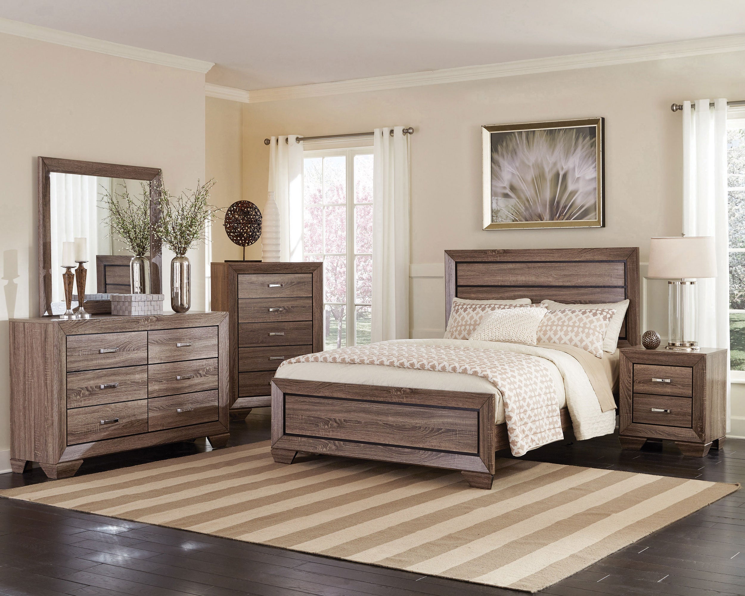 Kauffman California King Bedroom Set Dark Cocoa